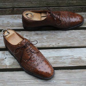 Enrico Tan Genuine Ostrich Derby, Men's 9 M, Made in Spain